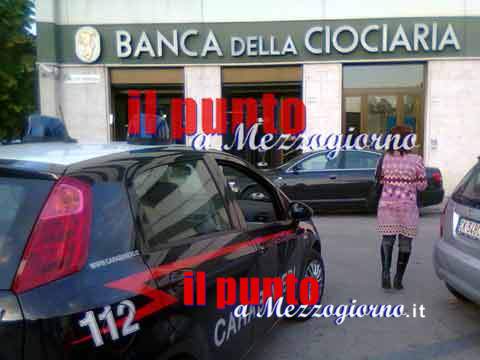 Rapina a… mani nude alla Banca della Ciociaria di Cassino. Bottino di 6mila euro