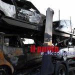 Sciopero autotrasporto, tir in fiamme sull’A1 a San Vittore. Incendio doloso