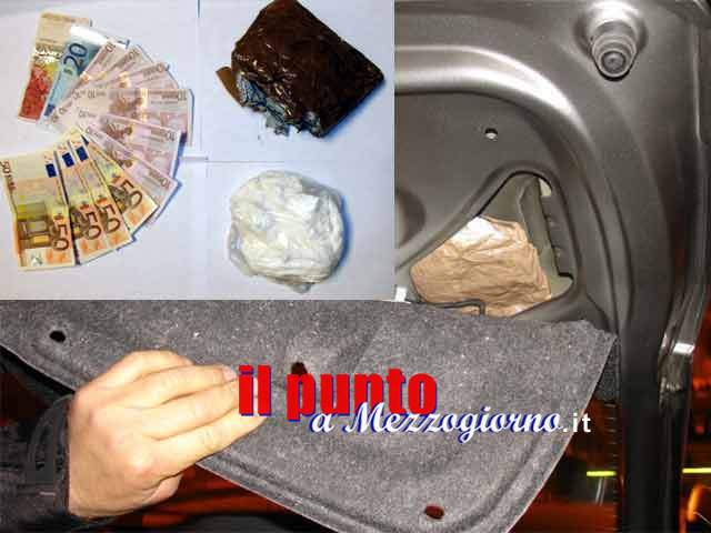 Beccati con 160 grammi di cocaina, coppia di napoletani in manette