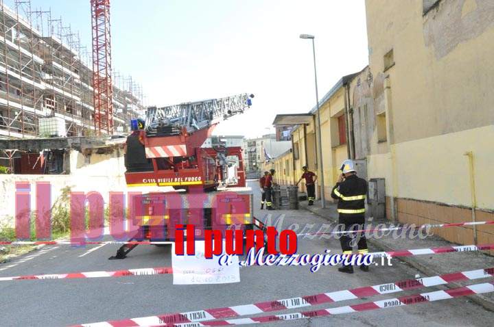 Crollo in via Rapido a Cassino, chiusa la strada e l’Itis