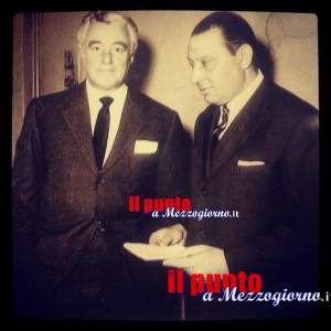 Vittorio De Sica con Giovanni Battista Spaziani Testa storico proprietario dell'Hotel Garibaldi di Frosinone - Copia