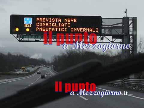 Grande freddo, allerta anche sull’A1 tra Chiusi e Cassino. i Consigli di Autostrade