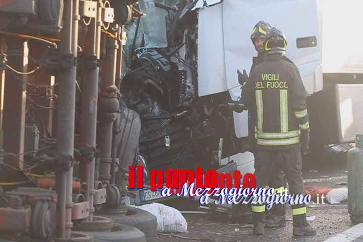 Incidente tra tir in A1, autostrada chiusa tra Ceprano e Pontecorvo