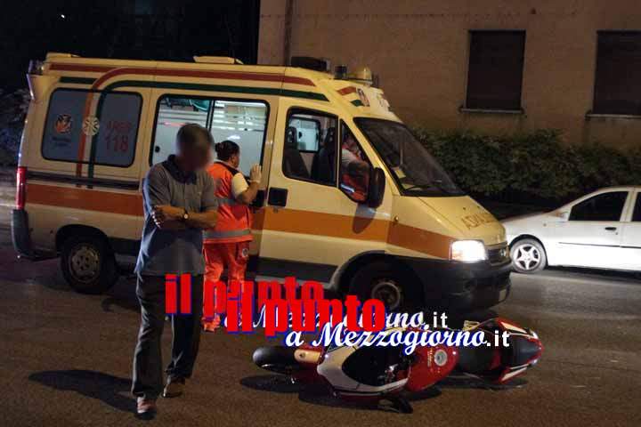 Incidente tra un’auto e una moto in viale Bonomi a Cassino, centauro ferito