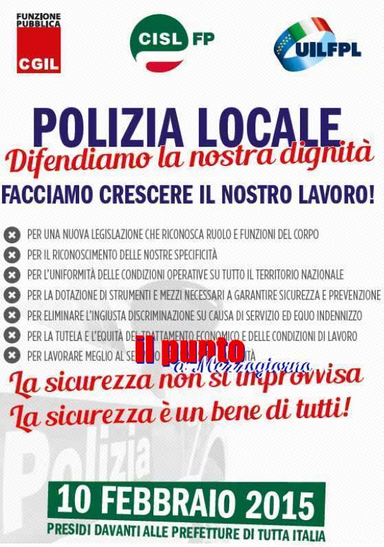 Il 10 febbraio presidi davanti alle Prefetture di tutta Italia di Cgil Cisl Uil: “Polizia Locale, Mobilitazione Nazionale”