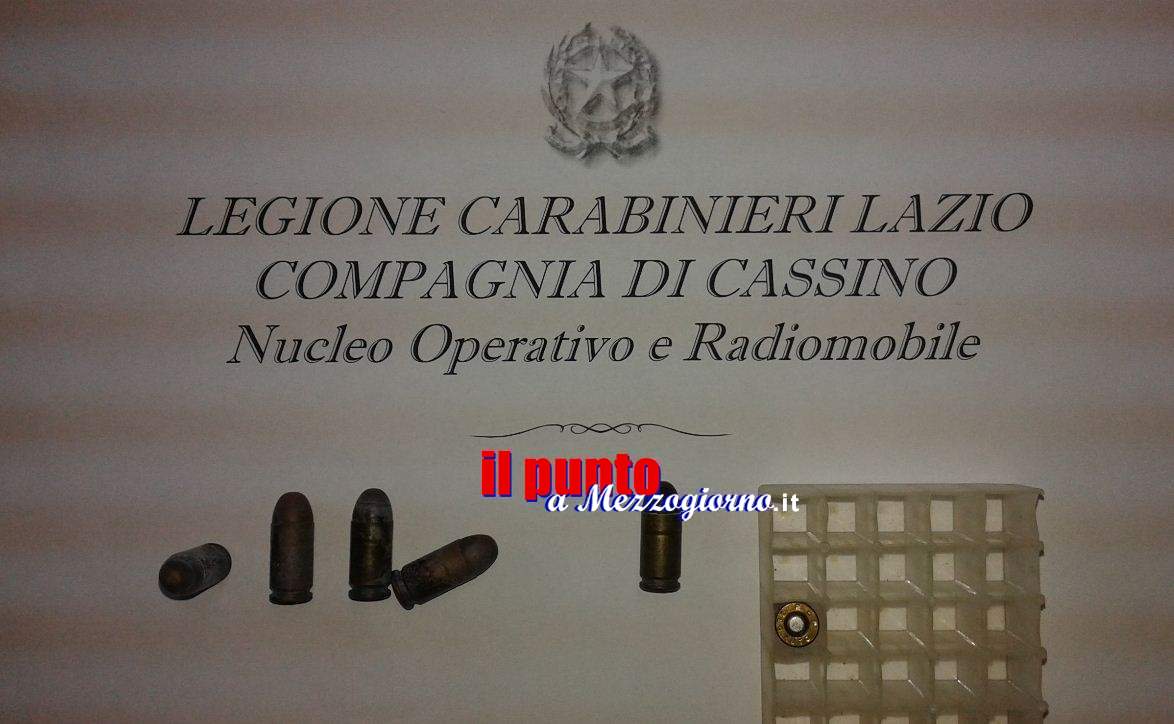 Ancora armi in mano a spacciatori a Cassino, propiettili trovati a casa di 27enne a Villa Santa Lucia