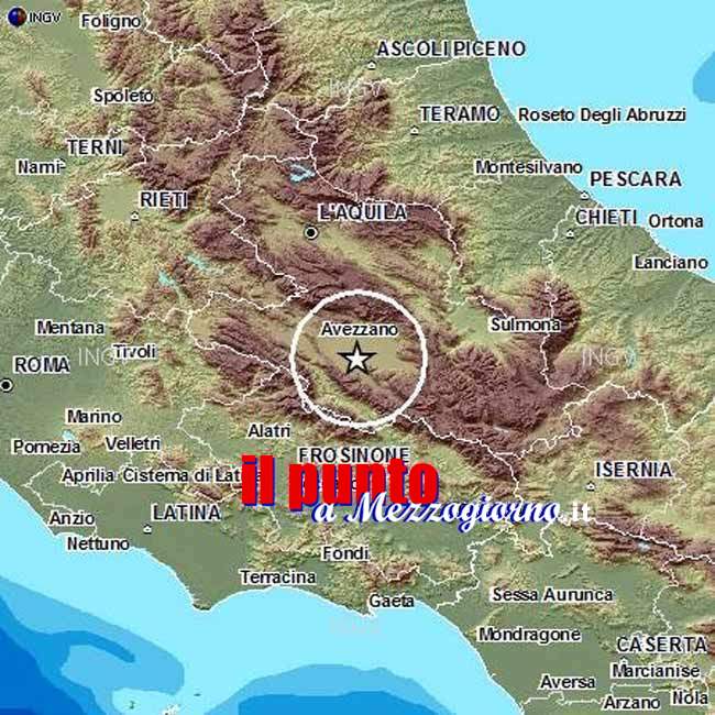 Trema la terra nella piana del Fucino, terremoto di magnitudo 3.9