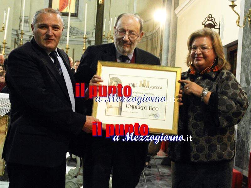Umberto Eco insignito a Roccasecca dell’onoreficenza San Tommaso d’Aquino