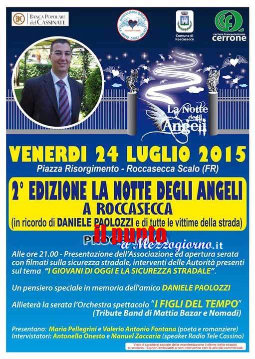 La notte degli angeli a Roccasecca, serata dedicata alla sicurezza stradale
