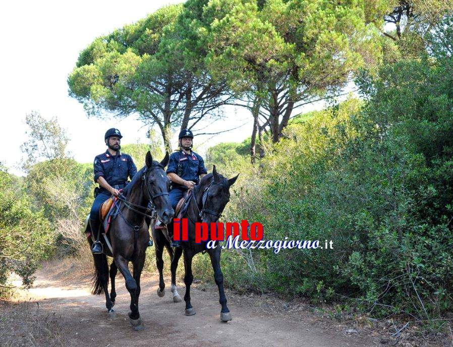 Carabinieri a cavallo per vigilare la pineta di Ostia