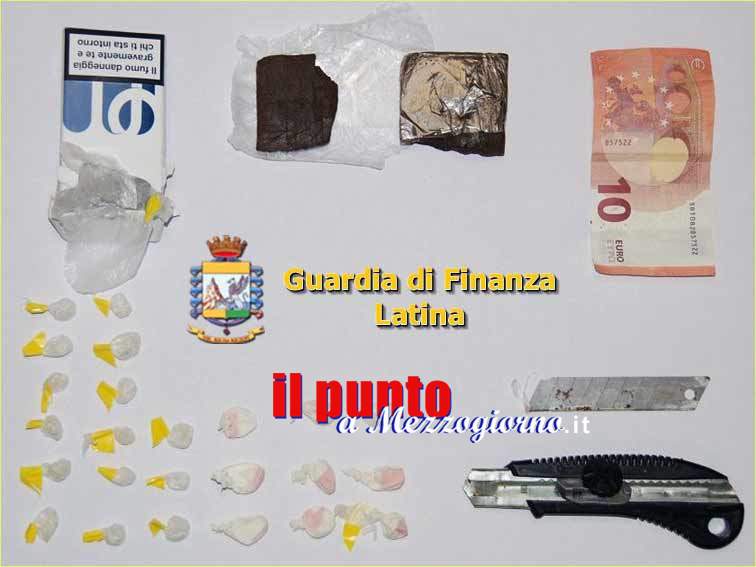 Hashish cocaina e crack al parco, spacciatore arrestato a Fondi