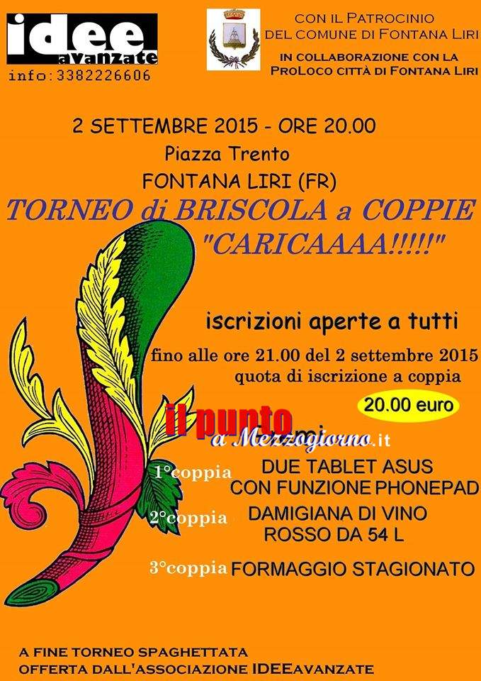 Torneo di briscola a Fontana Liri, i tablet sostituiscono i maialini