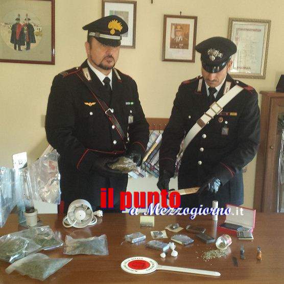 Coppia dello spaccio in manette a Cassino, sequestrati 8 etti tra coca, hashish e marijuana
