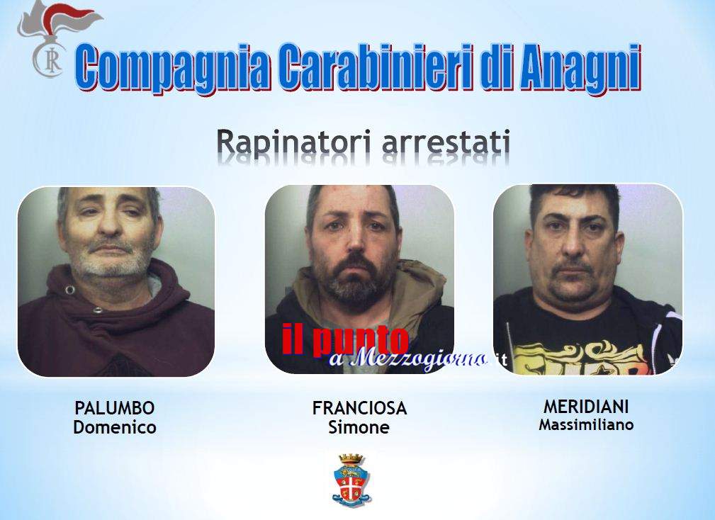 Rapinatori seriali tra Frusinate e Viterbese, altri colpi commessi dai tre arrestati