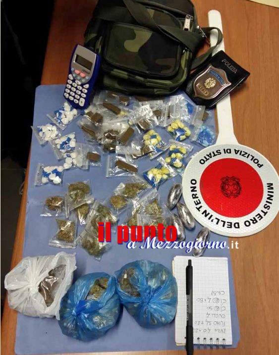 Spacciatore arrestato a Frosinone, nel borsello aveva droga e lista dei clienti