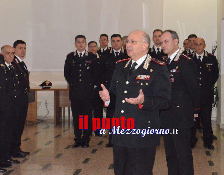 Il generale Agovino in visita al comando provinciale dei carabinieri di Frosinone per gli auguri