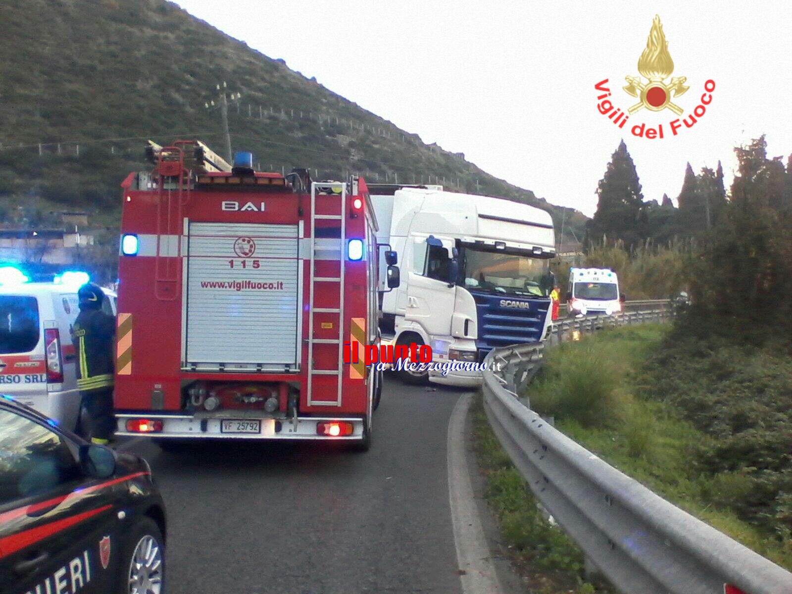 Schianto tra auto e camion sull’Appia a Monte San Biagio, due feriti e traffico in tilt