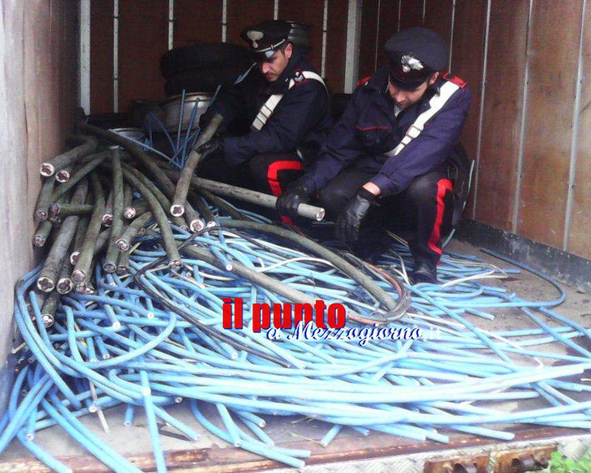 Tre ladri di rame arrestati dai carabinieri ad Ariccia, recuperata mezza tonnellata di materiale