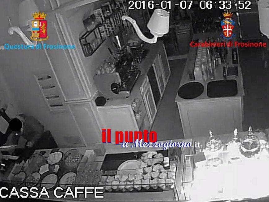 Ladro seriale di bar e pub arrestato a Frosinone, 5 colpi in 20 giorni