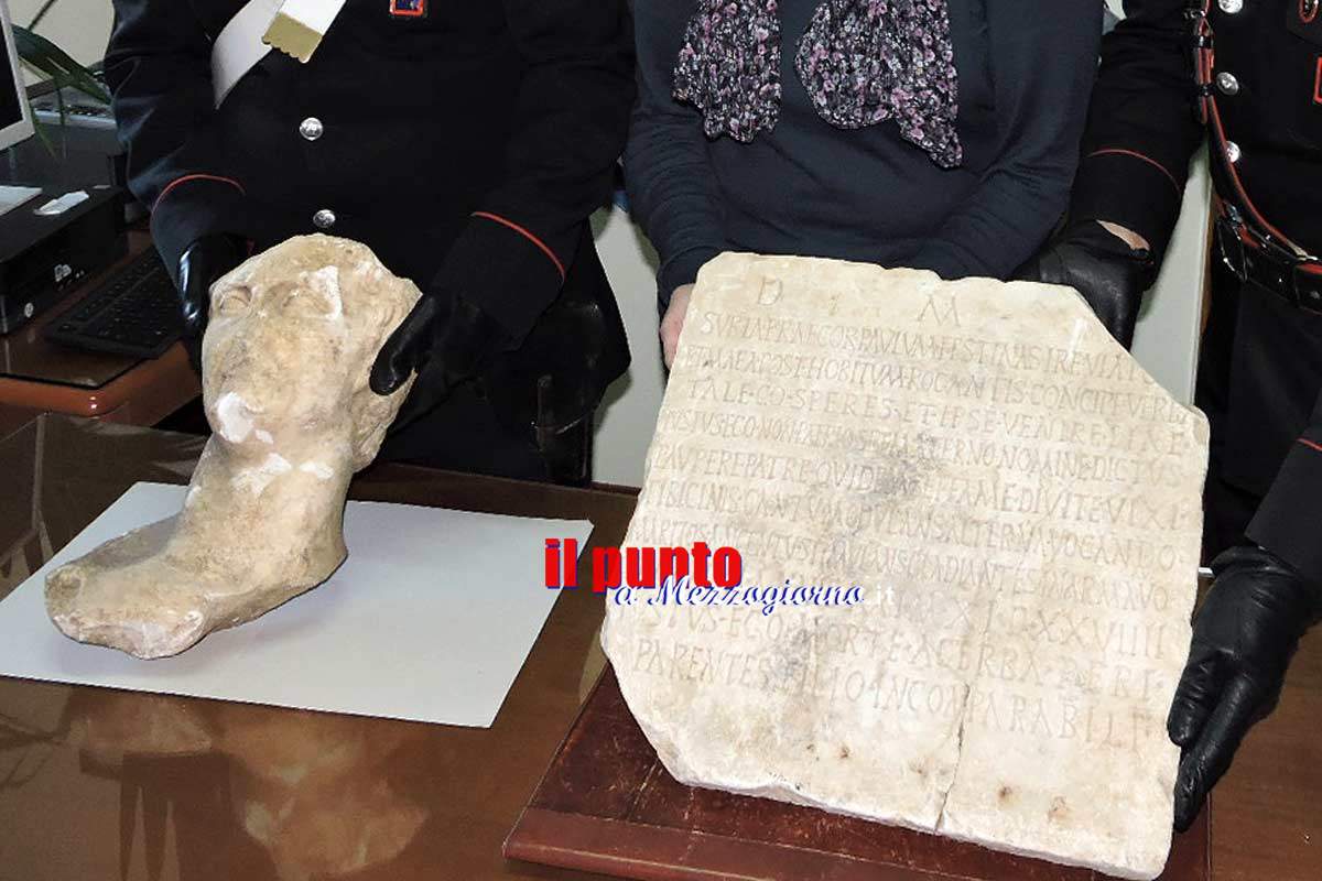 Importanti reperti archeologici di Venafro recuperati a Lanuvio