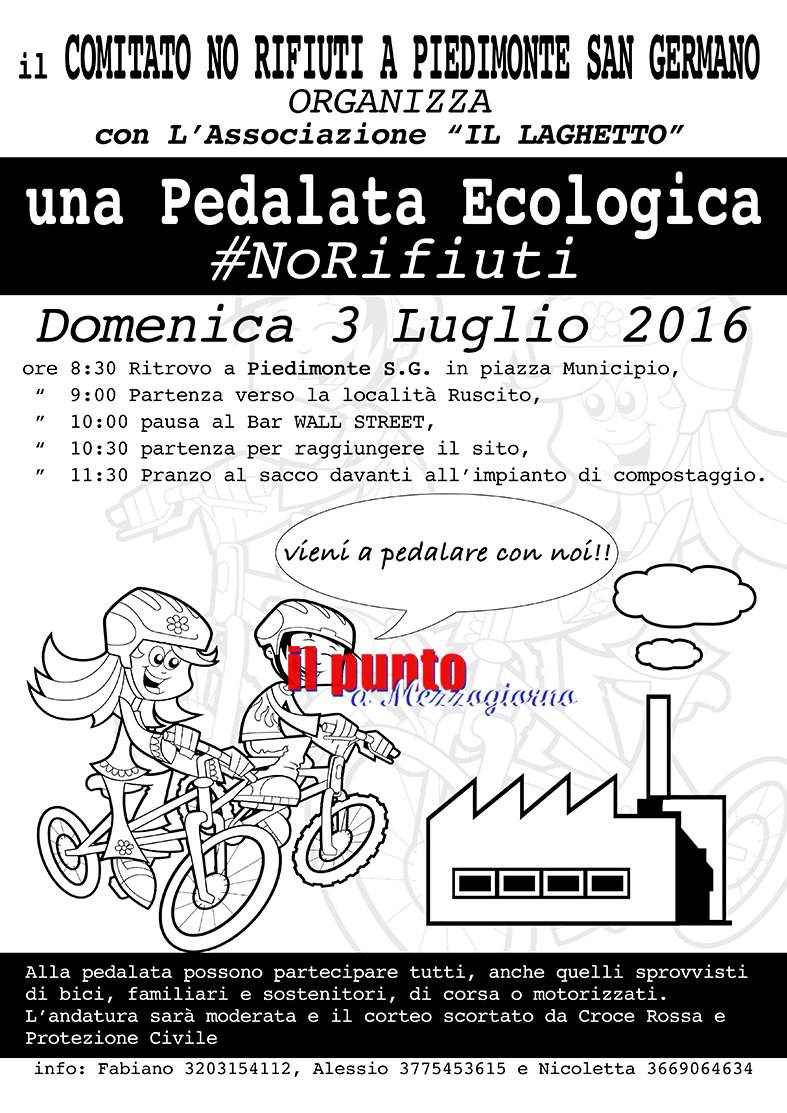 Impianto di compostaggio. Pedalata ecologica per dire No alla realizzazione a Piedimonte San Germano