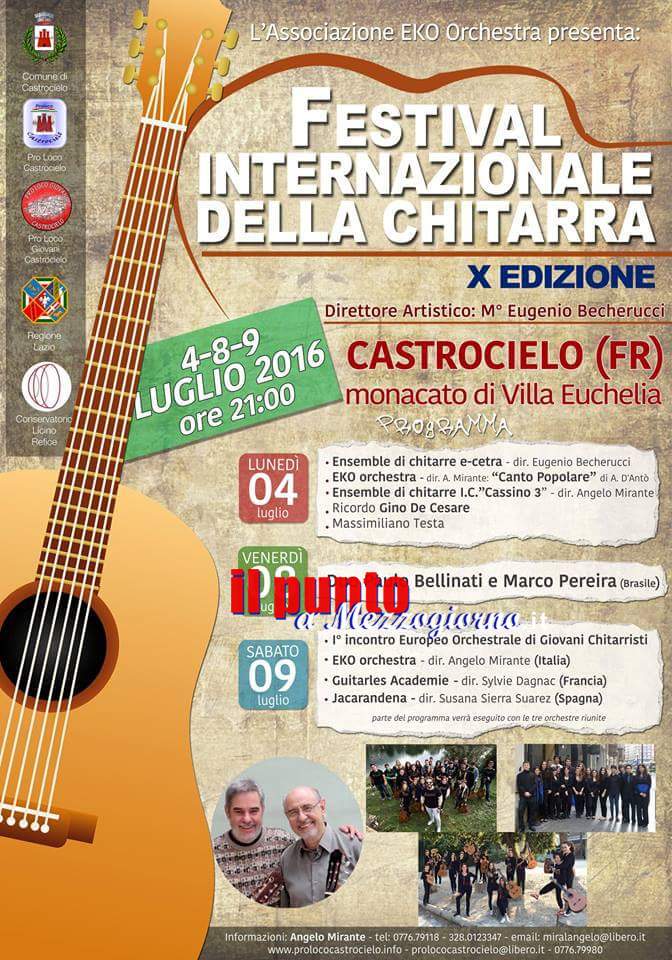 Festival internazionale della chitarra a Castrocielo.  Si alza il sipario sulla decima edizione della prestigiosa manifestazione