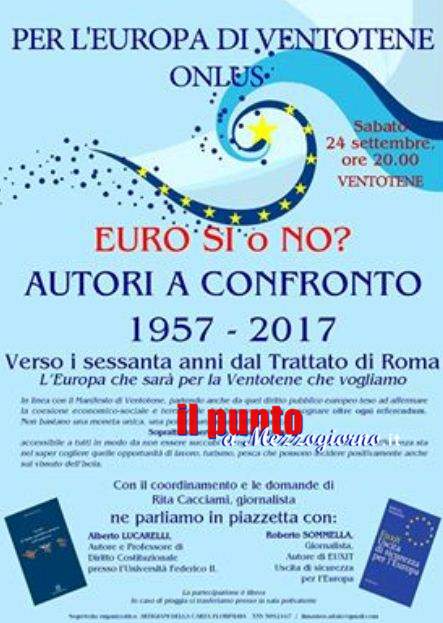 A Ventotene per discutere sul futuro dell’Europa, sabato “Autori a Confronto”