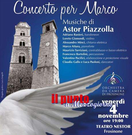 Note di solidarietà, domani al Nestor di Frosinone: “Concerto per Marco”