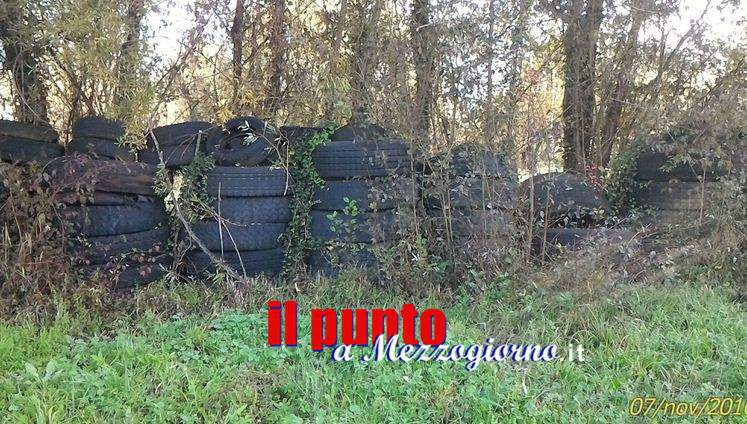 Discarica di pneumatici nata a Cassino su area sequestrata