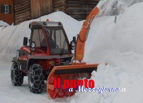 Da Frosinone due turbine per rimuovere la neve dalle strade di Amatrice