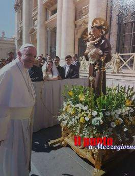 Papa Francesco benedice l’effige di Sant’Antonio “scortata” da 600 cassinati