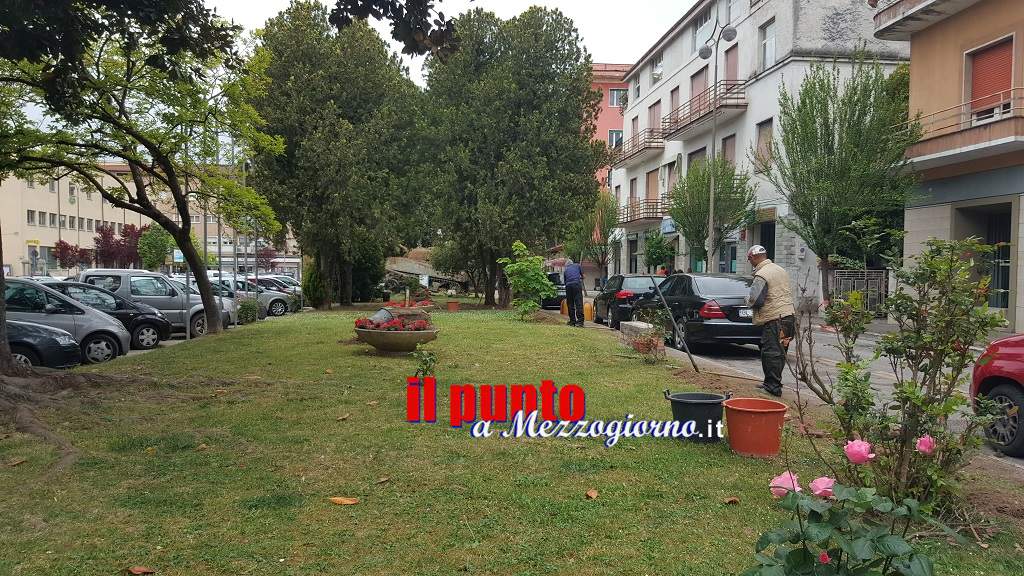 Partiti nelle aree verdi di piazza De Gasperi i primi lavori del progetto adotta un giardino