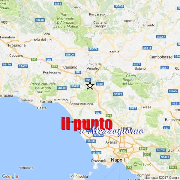 Terremoto nell’alto casertano nella notte, due scosse registrate tra Tora e Piccilli, Marzano Appio e Conca della Campania