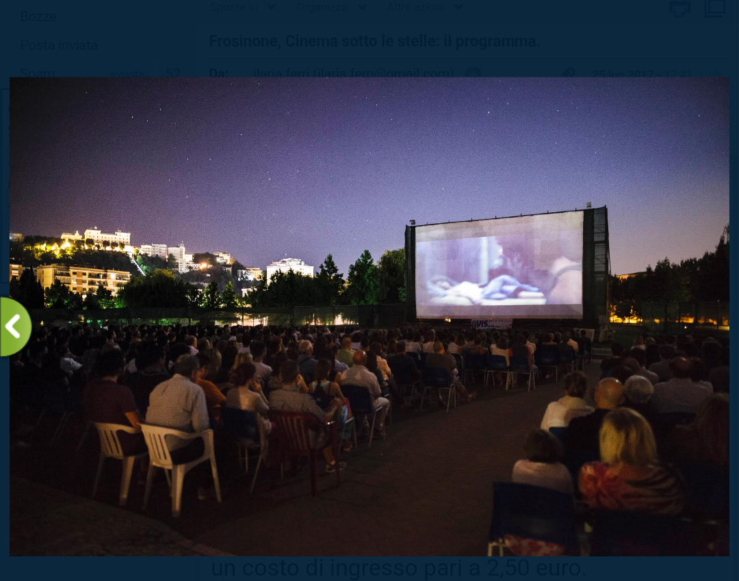 Frosinone, Cinema sotto le stelle: il programma