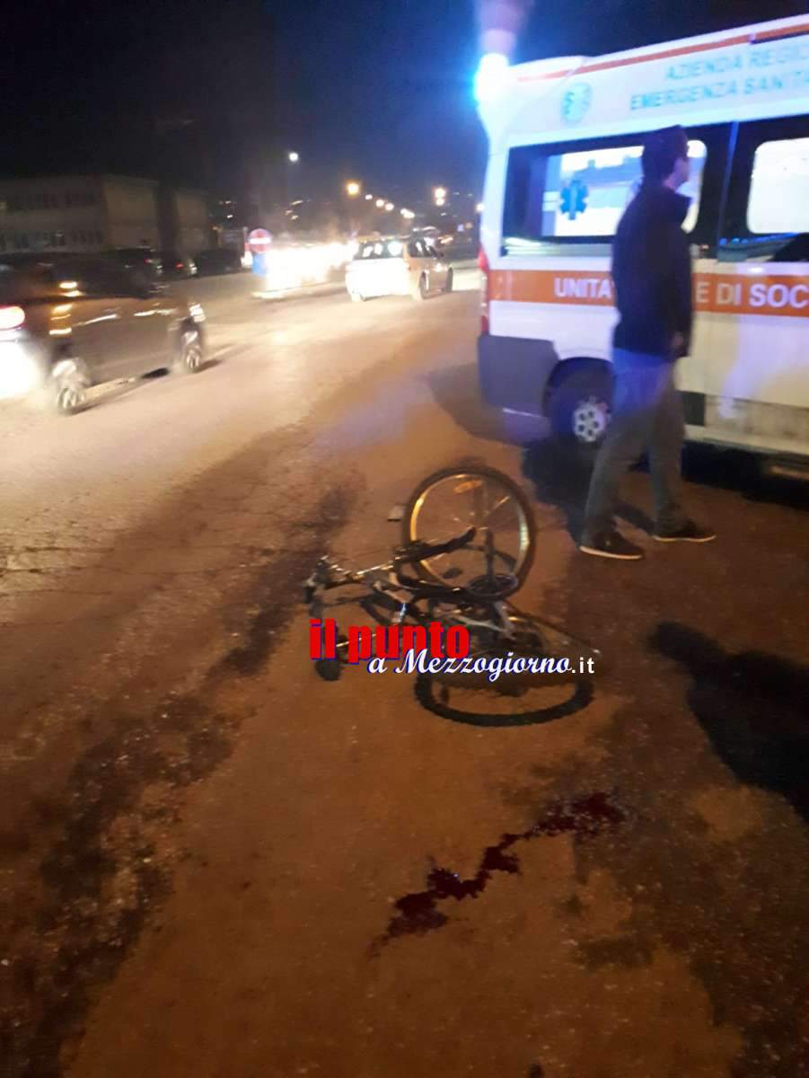 Ciclista tamponato a Cassino, 30enne ferito e ricoverato in ospedale