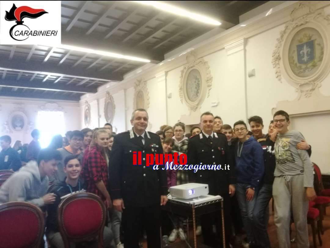 I carabinieri incontrano gli studenti del liceo scientifico e dell’Itc a Ferentino