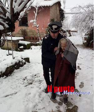 Grande freddo: Ceprano, anziana 96enne isolata in casa dalle nevicate, soccorsa dai carabinieri