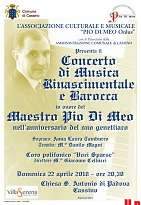 Un “Concerto di musica rinascimentale e barocca” ricorderà il M° Pio Di Meo nella chiesa di S. Antonio