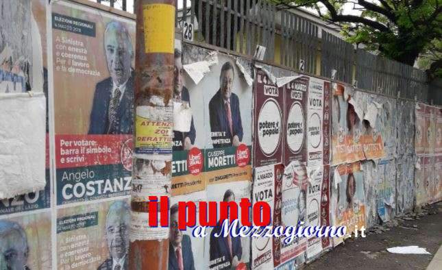 Rimasugli di campagna elettorale a Cassino, esposti ancora pannelli e “facce”