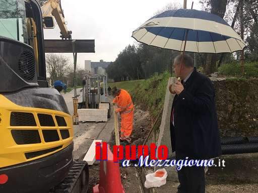 Il sindaco D’Alessandro controlla i lavori in via Sant’Angelo