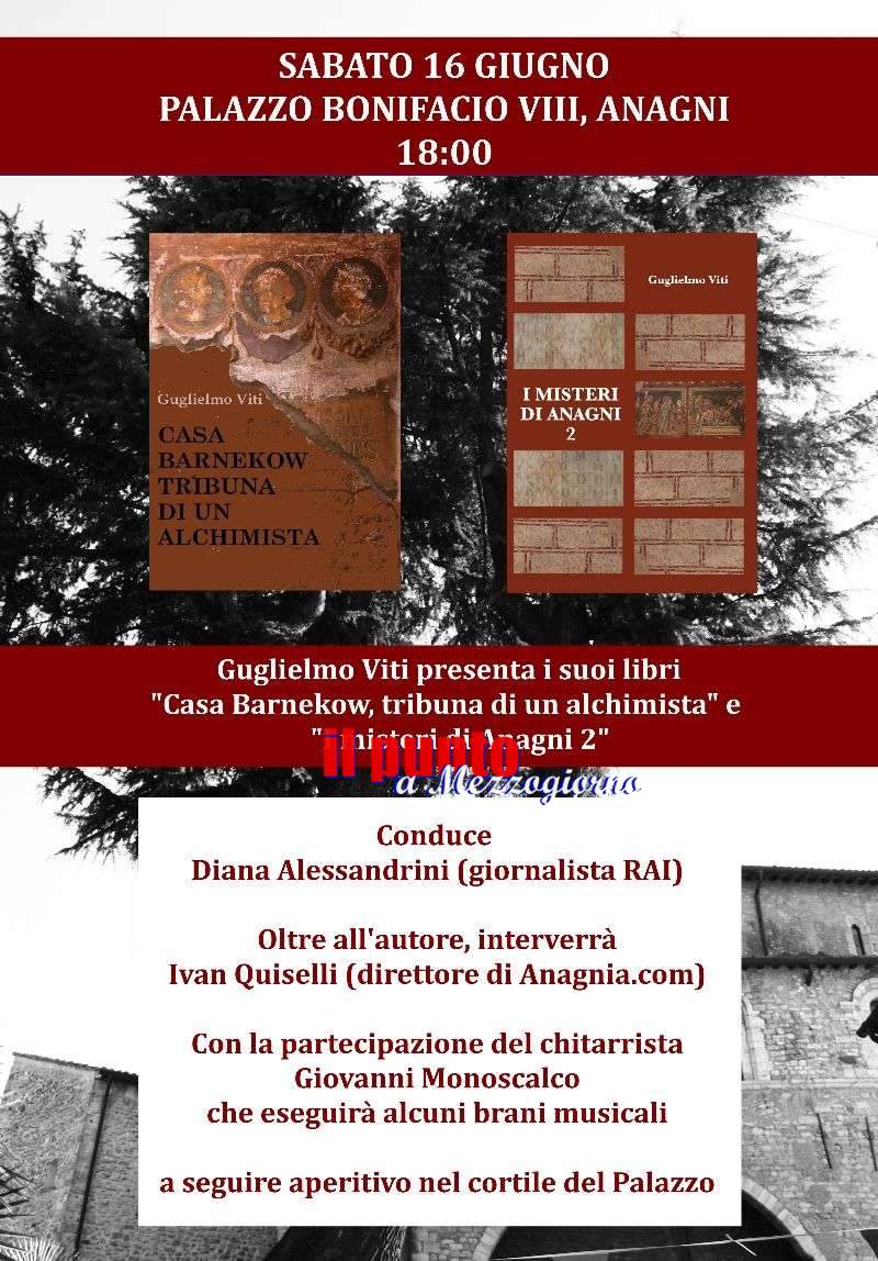 “Casa Barnekow, tribuna di un alchimista” e “ I misteri di Anagni 2”, Gugliemo Vitti presenta i suoi libri a palazzo Bonifacio VIII