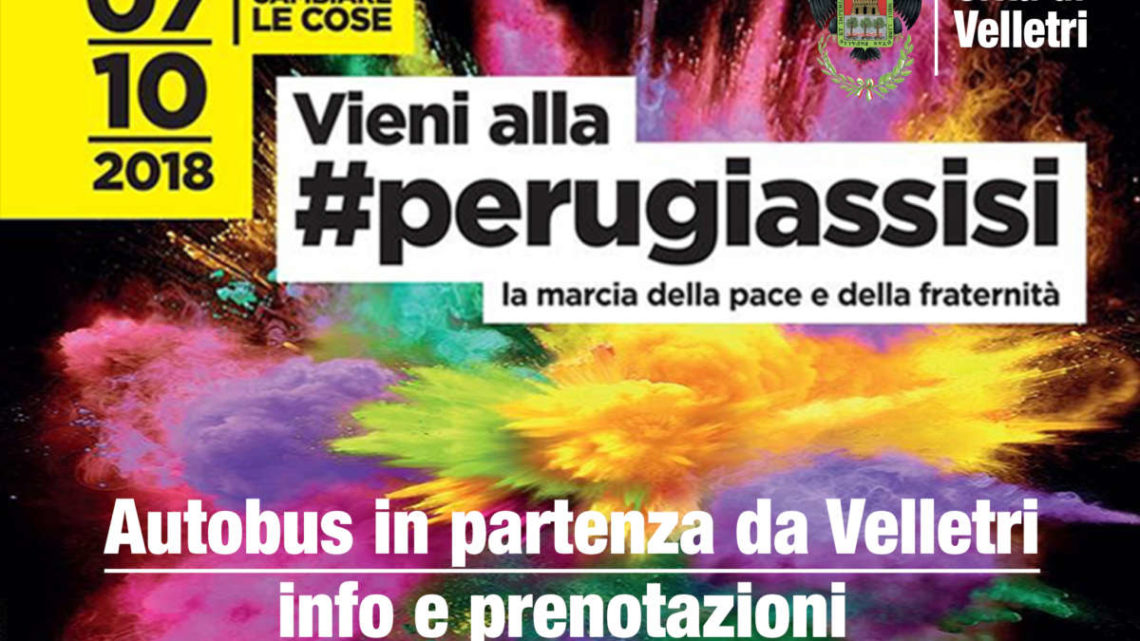 Velletri partecipa alla Marcia delle Pace Perugia-Assisi, il Comune mette a disposizione un autobus
