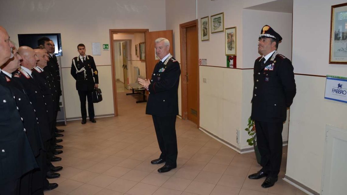 Il generale Ilio Ciceri in visita al comando provinciale di Frosinone