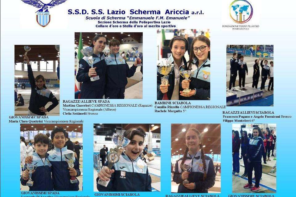 Al Campionato Regionale Under 14 splendono le medaglie della Lazio Scherma Ariccia