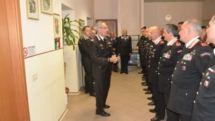 Il generale Andrea Rispoli in visita al comando provinciale dei carabinieri di Frosinone