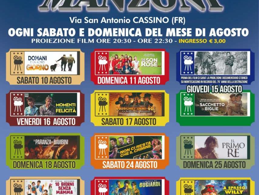 Il cinema torna a Cassino, ogni fine settimana proiezioni in via Sant’Antonio