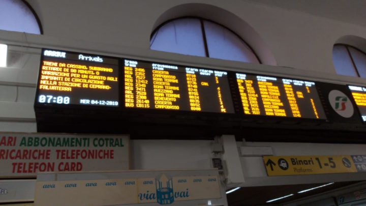 Ritardi di oltre un’ora sulla linea ferroviaria Roma Cassino