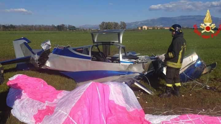 Precipita aereo ultraleggero a Cisterna di Latina, ferite due persone