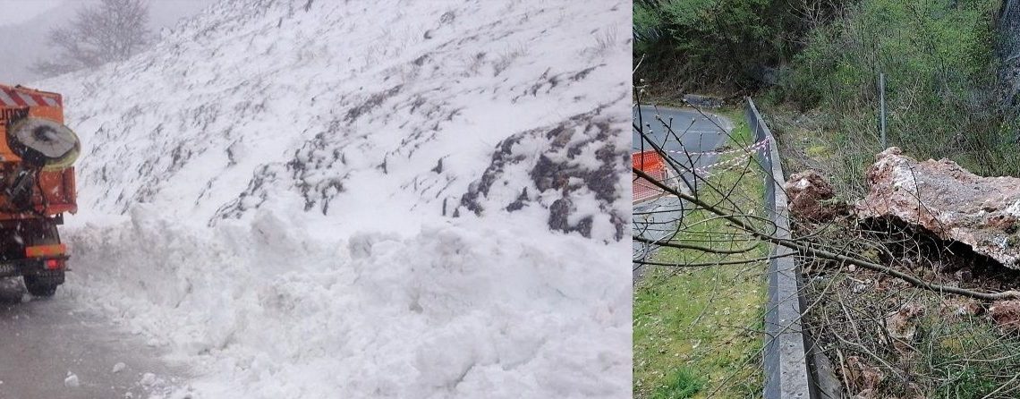 Massi e rami sulle strade provinciali, spazzaneve in azione a Picinisco-Prati di Mezzo Massi e rami sulle strade provinciali, spazzaneve in azione a Picinisco-Prati di Mezzo