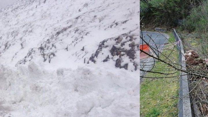 Massi e rami sulle strade provinciali, spazzaneve in azione a Picinisco-Prati di Mezzo